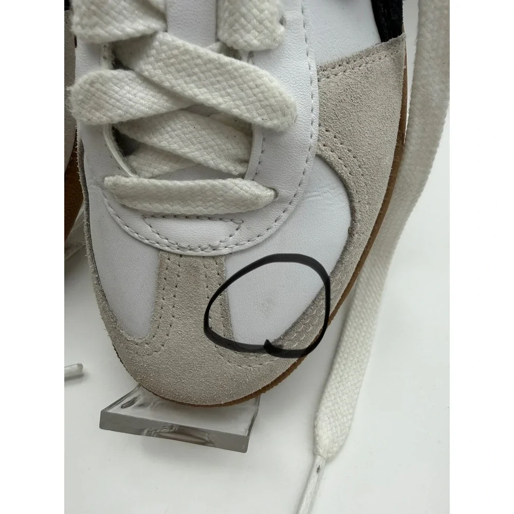 Puma Palermo Mens White Black Gum Low Top Suede Leather Sneakers size 6